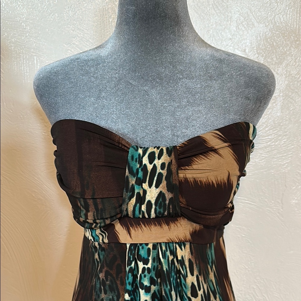 MSK Blue Strapless Cocktail Dress